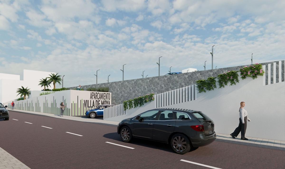Imagen del proyecto de construcción de 100 plazas de aparcamiento en la Villa de Moya.