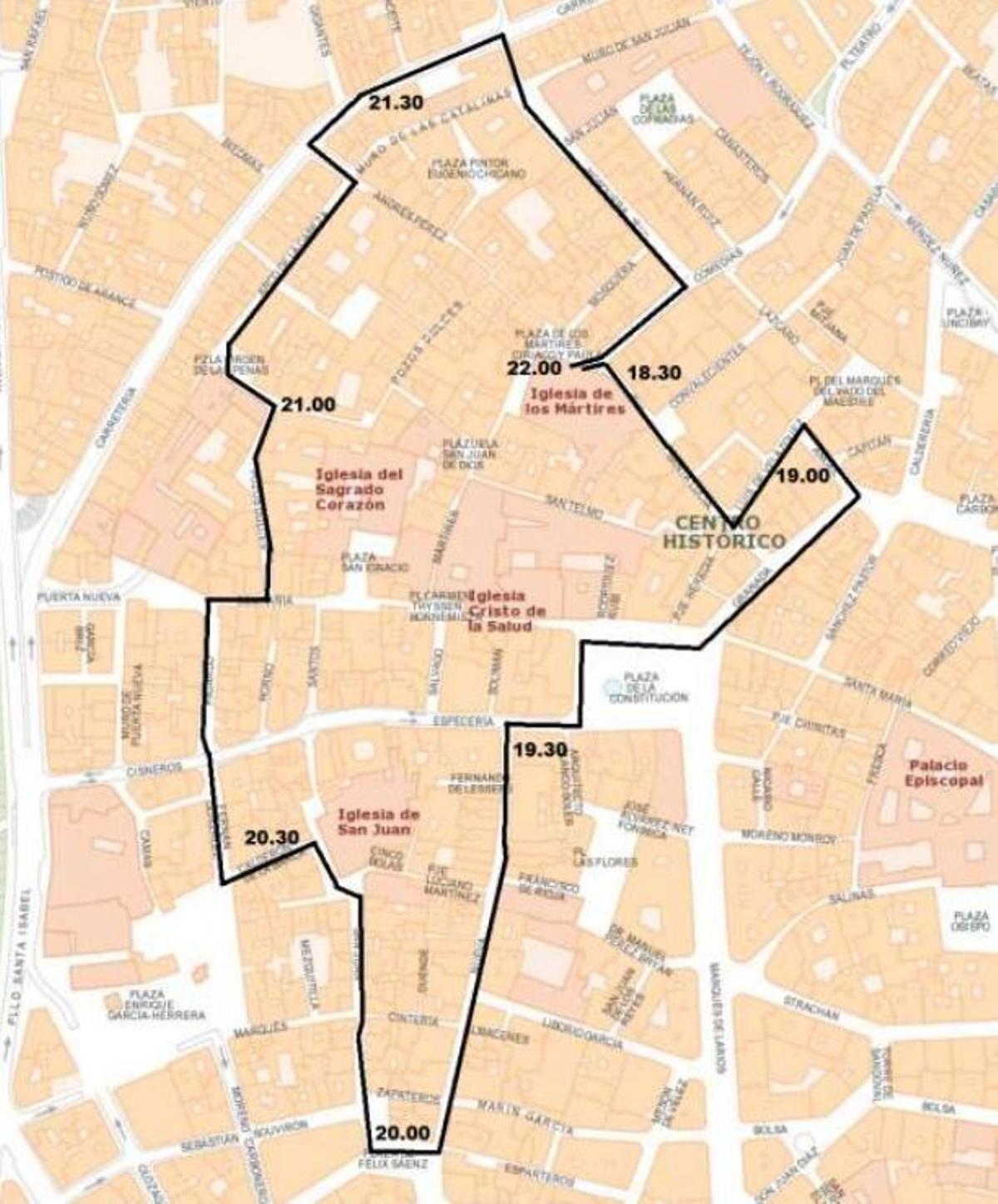 Recorrido de la procesión de la Virgen de los Remedios por el Centro de Málaga.