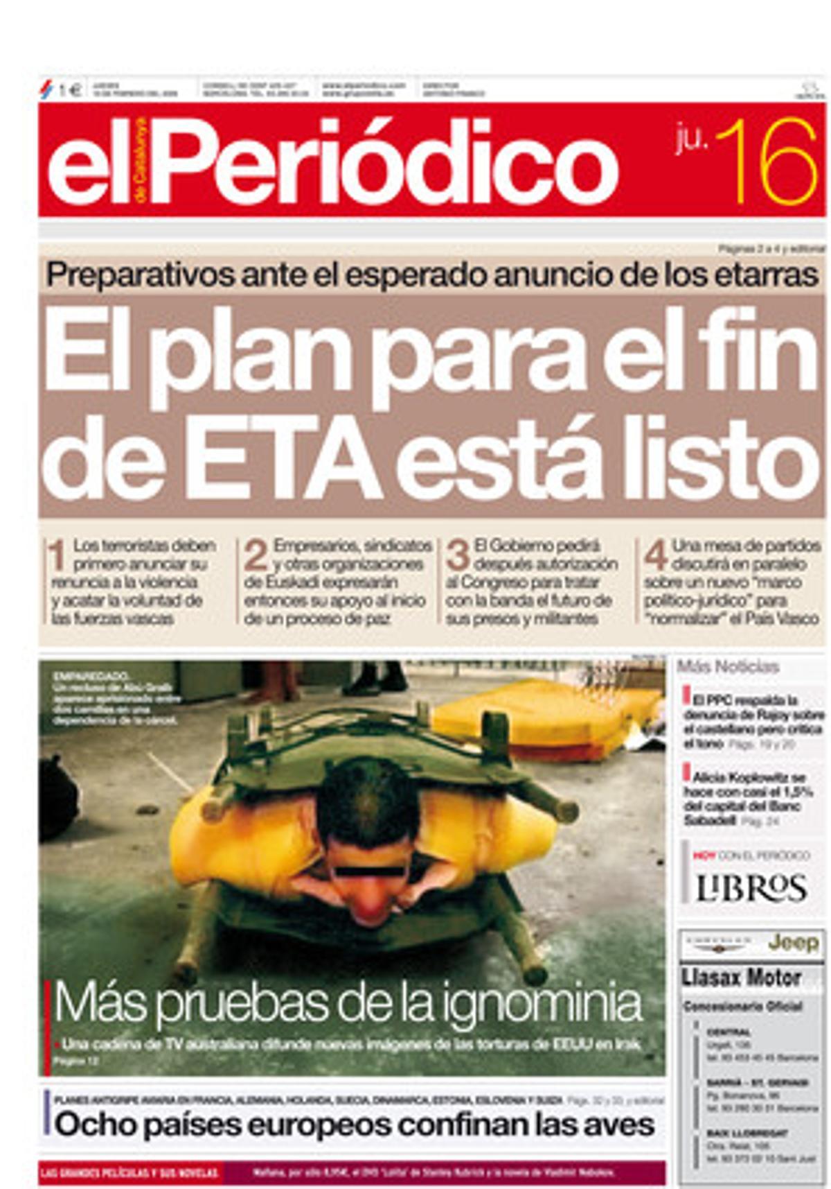 El plan para el fin de ETA empieza a tomar forma. 16/2/2006