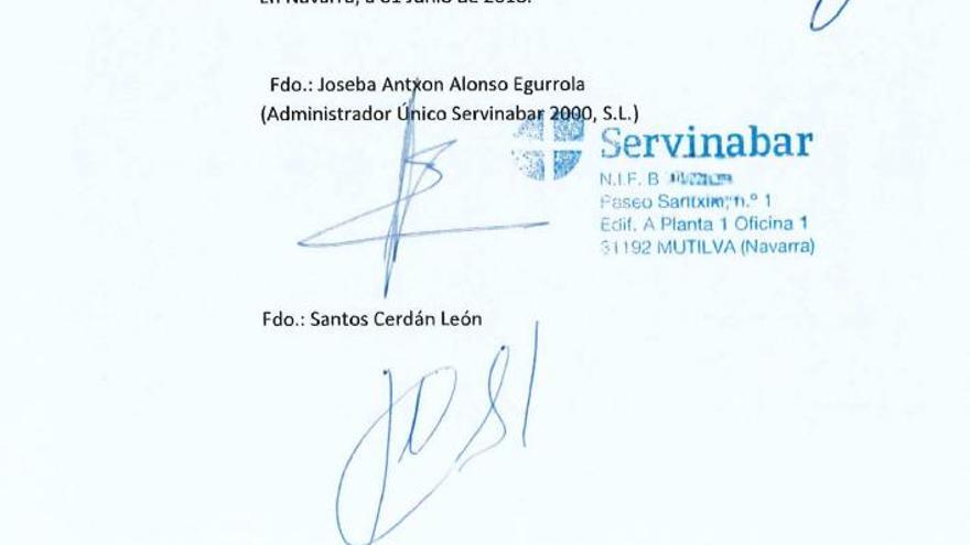 La UCO aporta al juez el contrato firmado por Santos Cerdán de la compra por 6.000 euros del 45% de una empresa de la trama