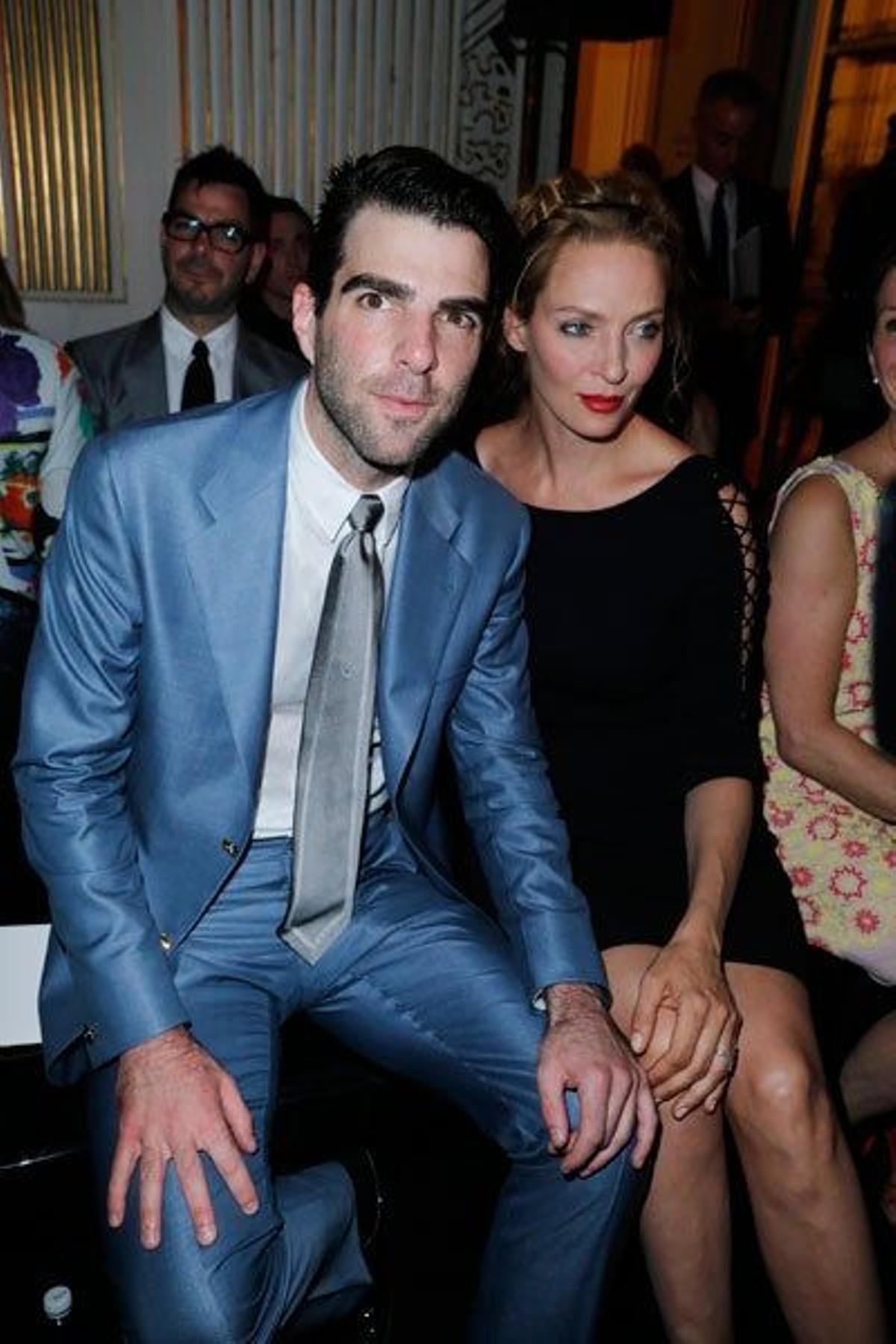 Zachary Quinto y Uma Thurman