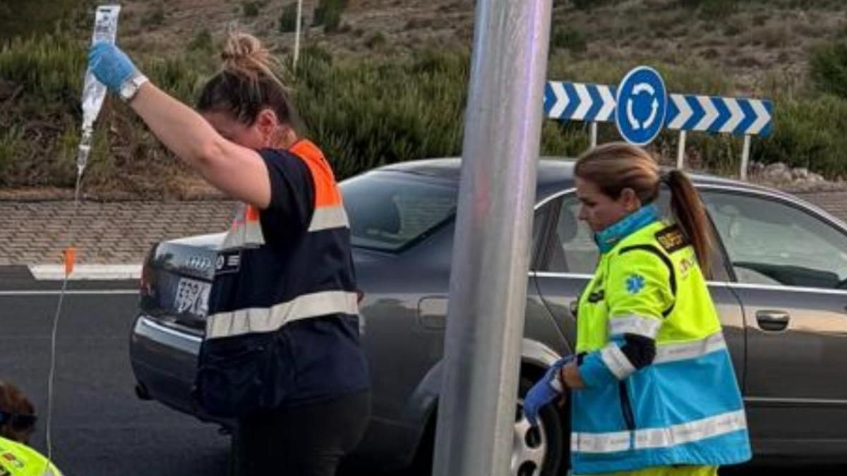Accidente en la M-206, en Rivas-Vaciamadrid.