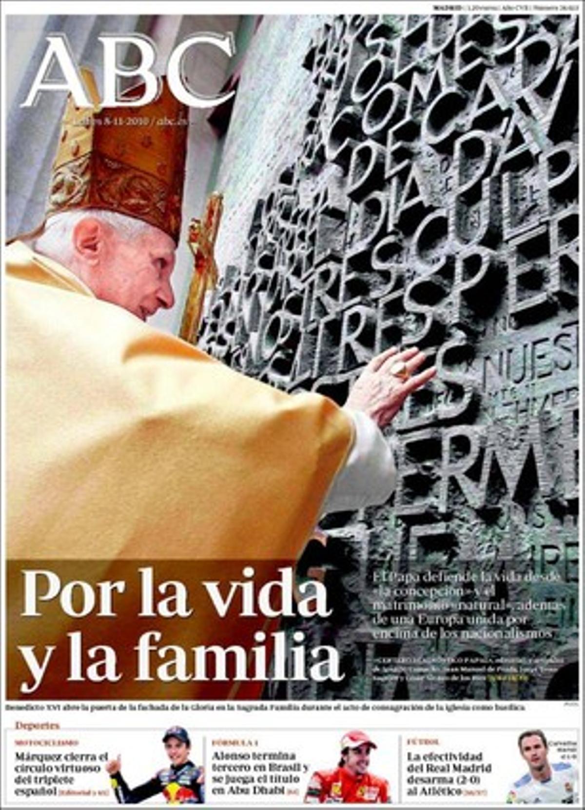 ’Abc’ ressalta a dins que Zapatero activa la llei d’igualtat de tracte per evitar discriminació per aspecte cívic, i enfrontaments a Aaiun entre sahrauís i agents marroquins.