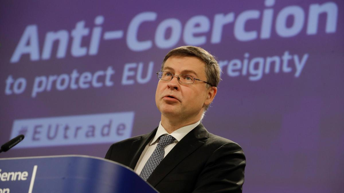 El vicepresidente de la Comisión Europea, Valdis Dombrovskis.