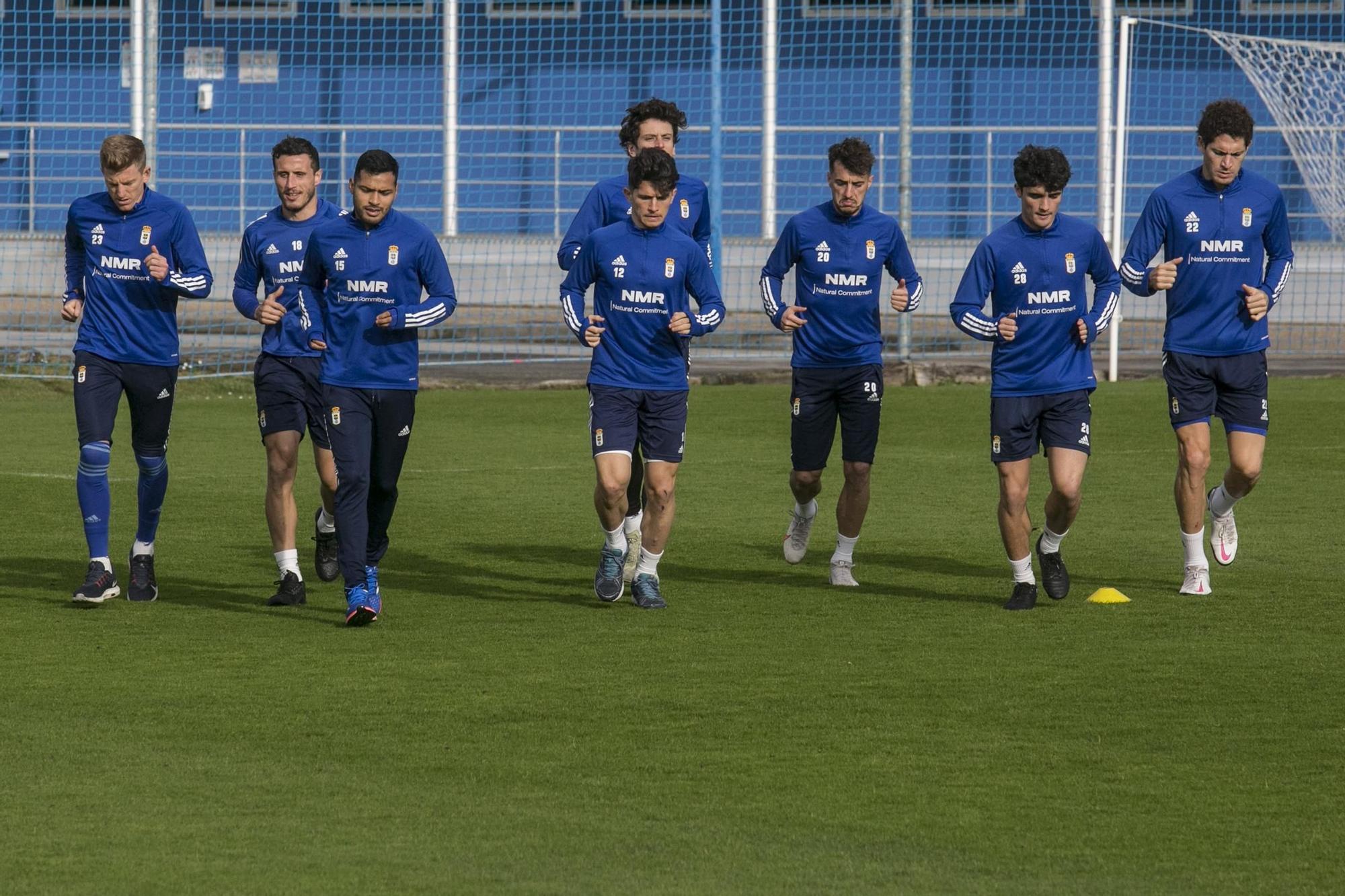 El entrenamiento del Oviedo tras la derrota ante el Albacete