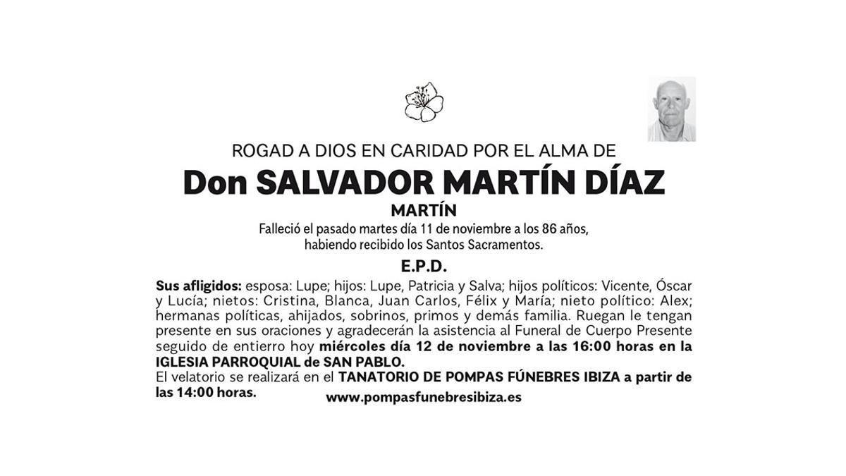 Esquela Salvador Martín Díaz