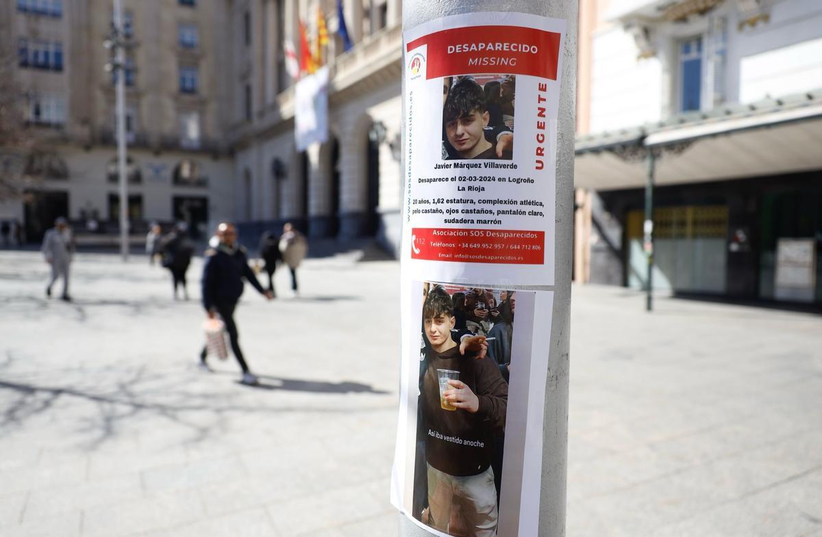El cartel del joven se ha colgado en varios puntos del centro de Zaragoza.