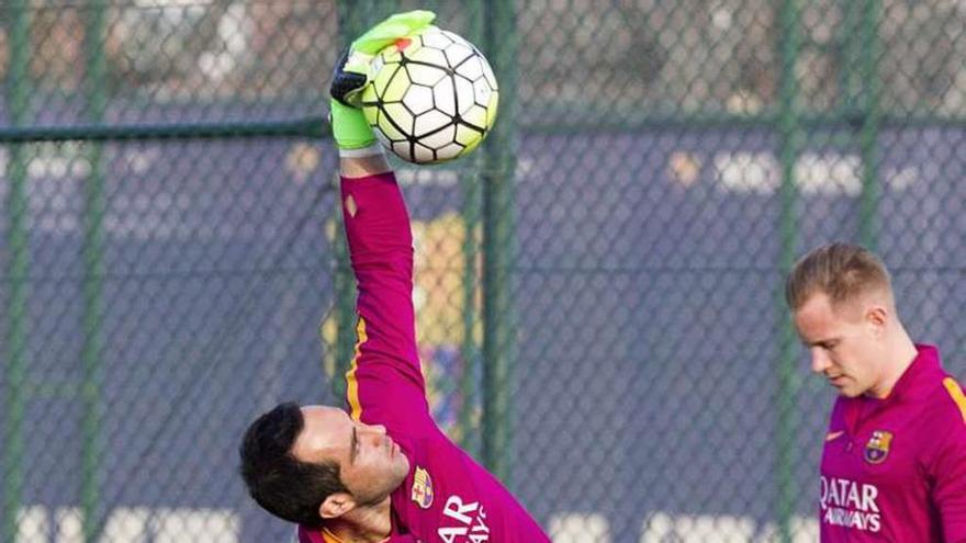 Bravo, durante el entrenamiento de ayer. // Quique García