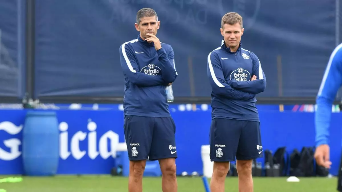 Mella y Villares, con control de cargas en la sesión del Deportivo
