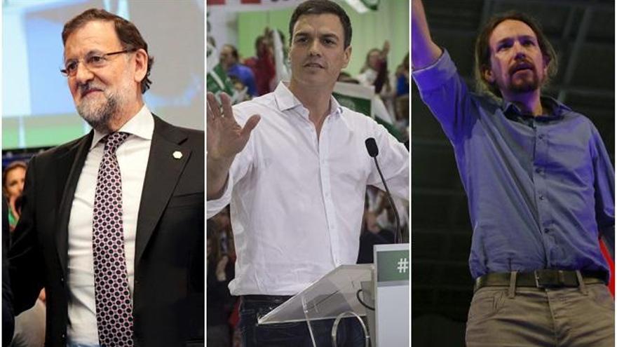 Rajoy,  Pedro Sánchez y Pablo Iglesias, pendientes desde Madrid