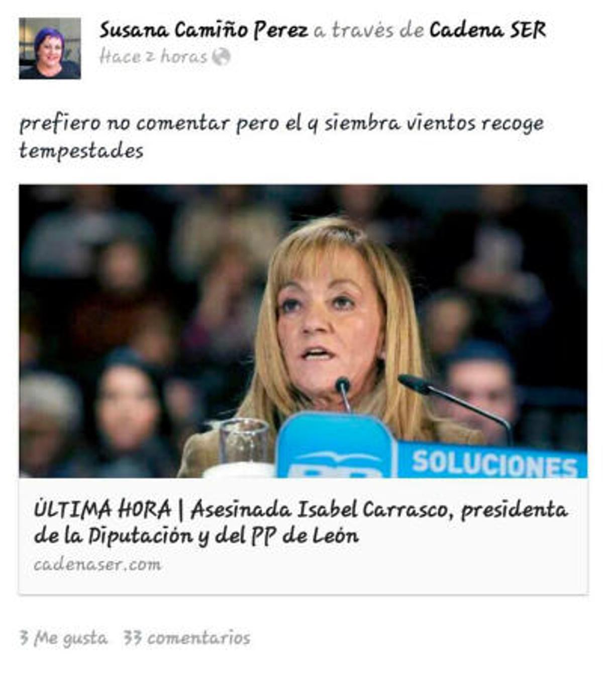 Una edil socialista de Vilagarcía dimite tras un comentario en la red sobre la muerte de Carrasco