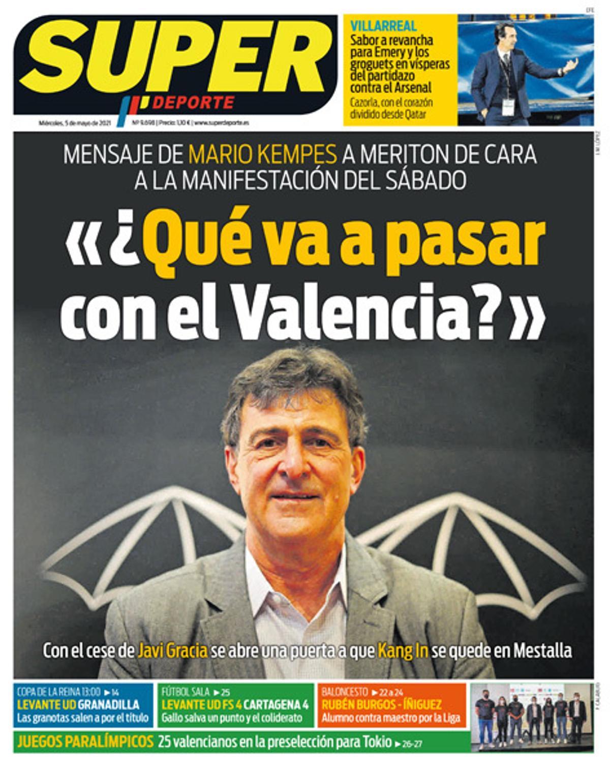 La portada de SUPER del miércoles