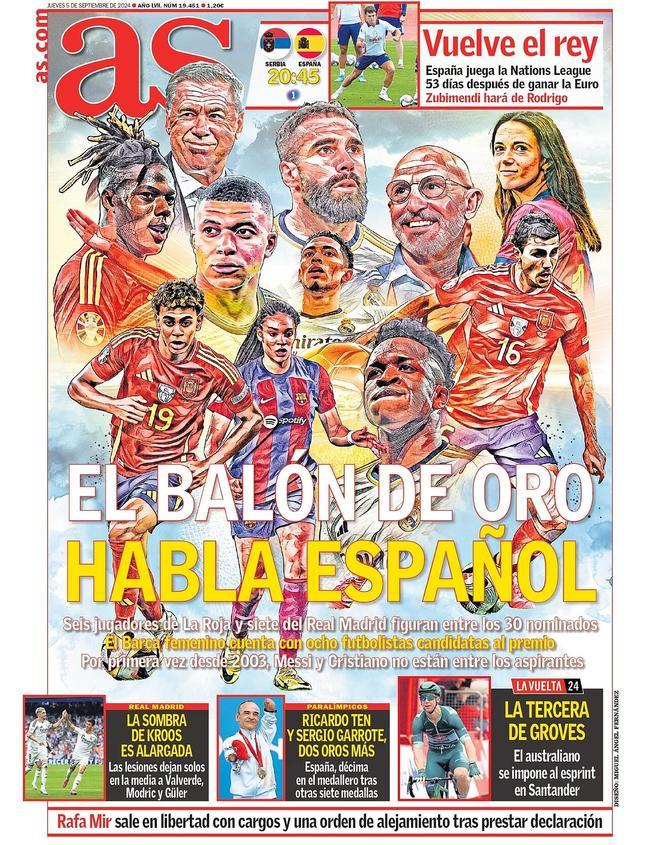 Las portadas deportivas de hoy, jueves 5 de septiembre