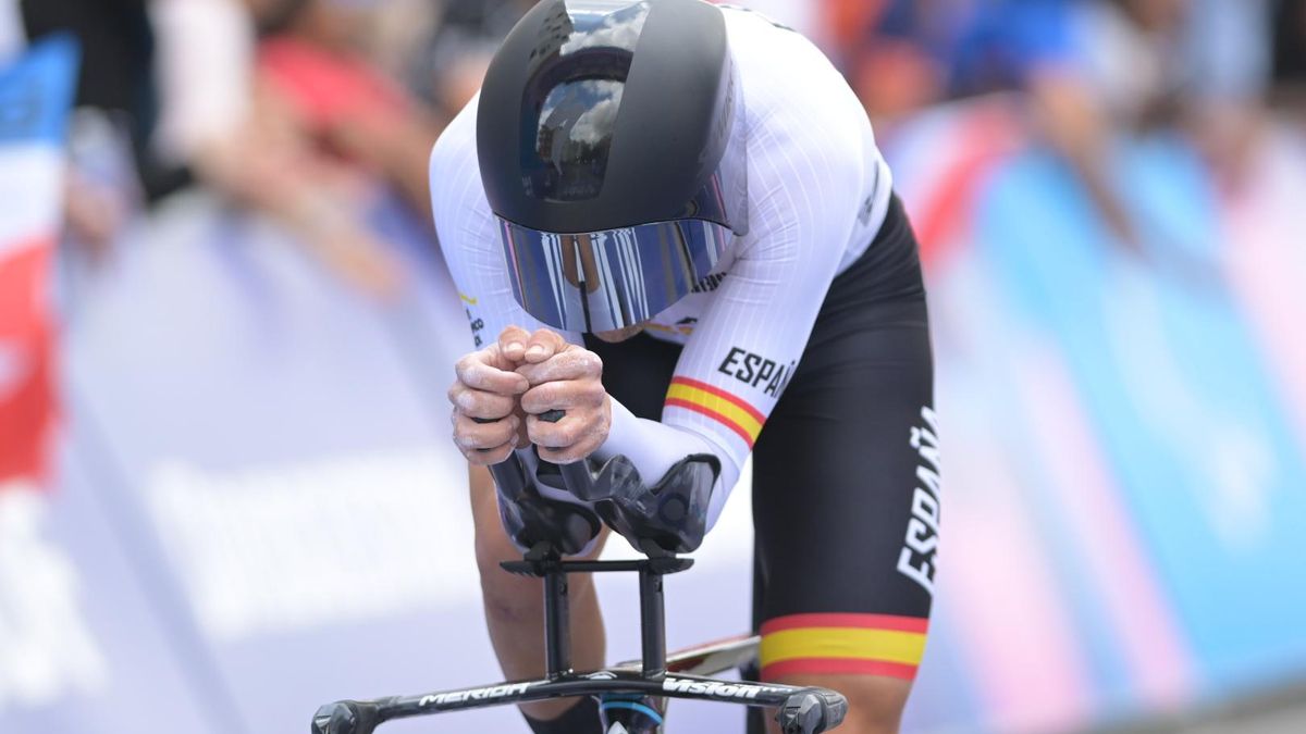 Damián Ramos, durante la contrarreloj en los Juegos Paralímpicos de París