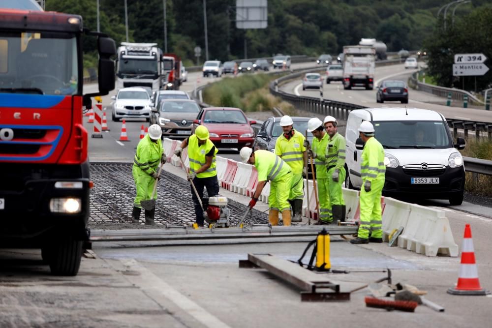 Obras en la autopista "Y" a la altura del Montico