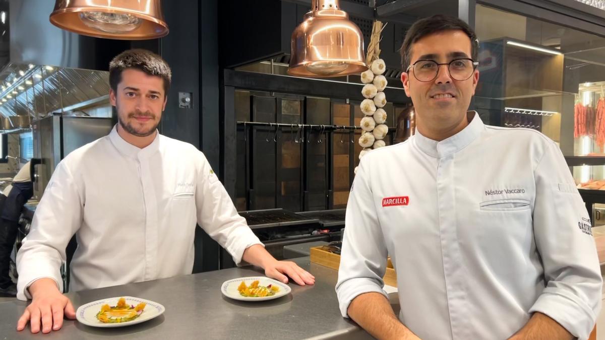 El cocinero Mario Doria y Néstor Vaccaro.