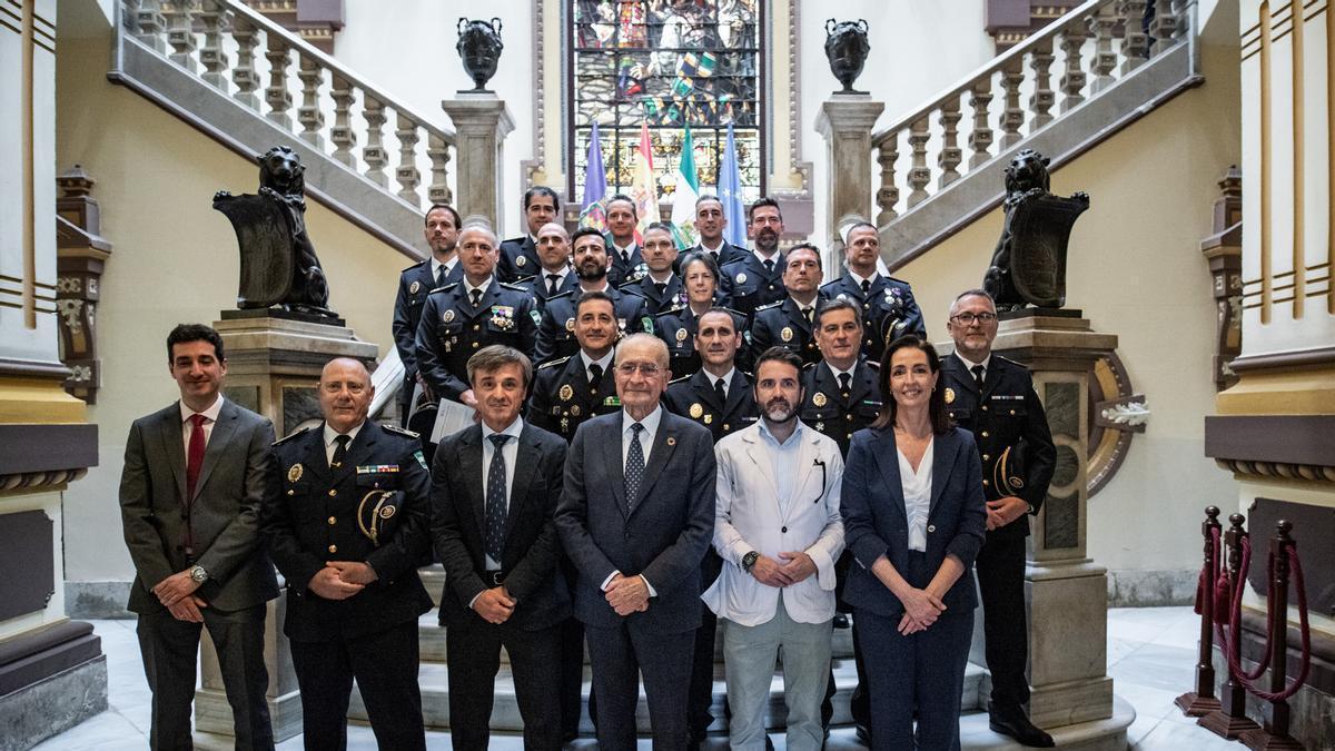 Los nuevos subinspectores de la Policía Local de Málaga que han tomado posesión.