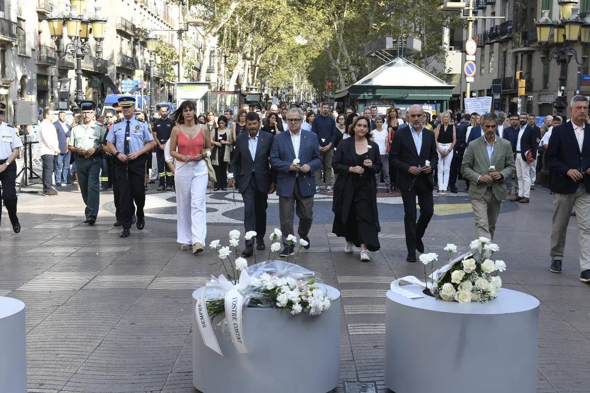 Homenaje a las víctimas de los atentados del 17-A en Barcelona, en el sexto aniversario