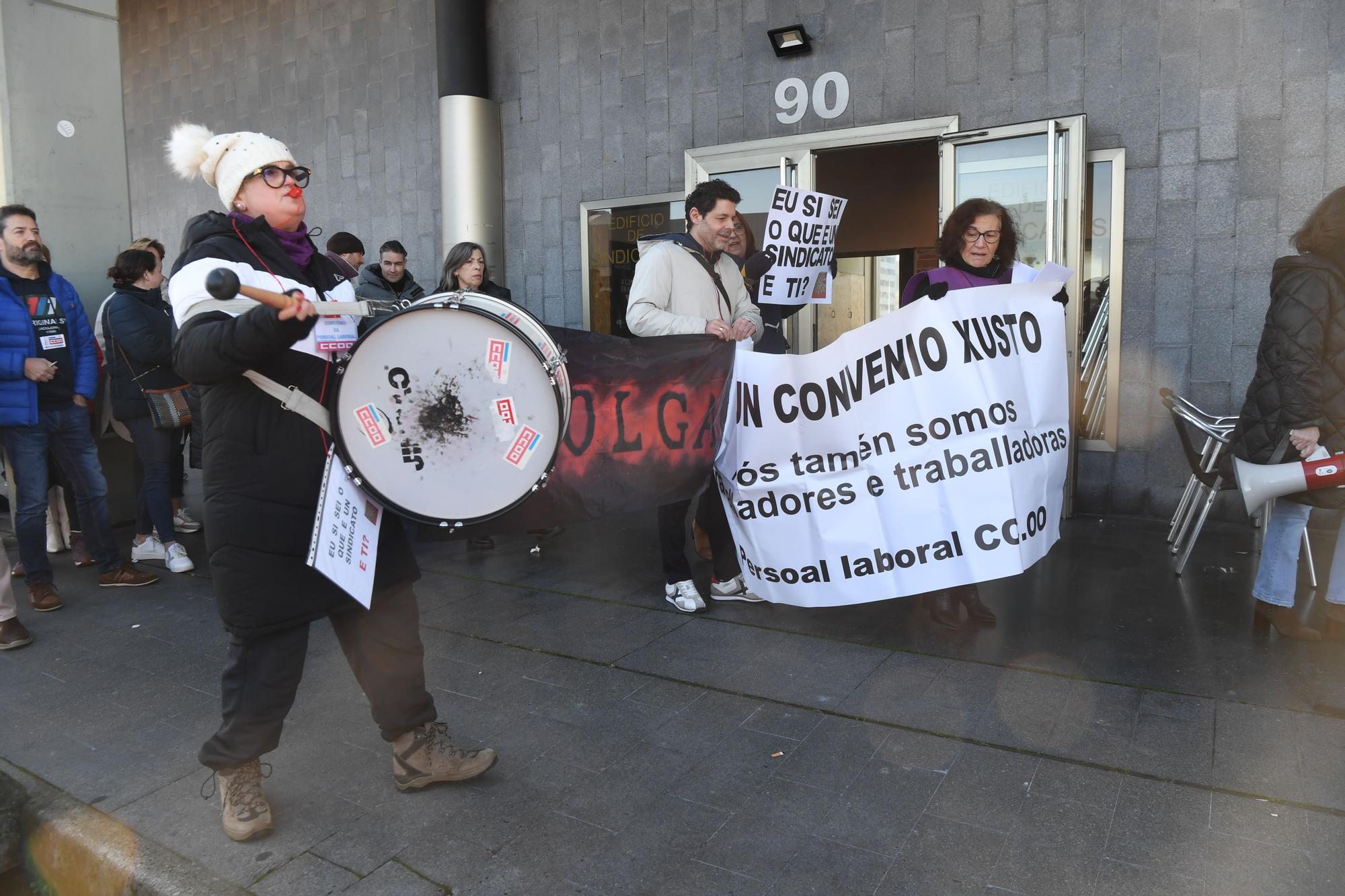 Huelga de trabajadores de CCOO: protesta en A Coruña