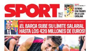 La portada SPORT de hoy, viernes 13 de septiembre