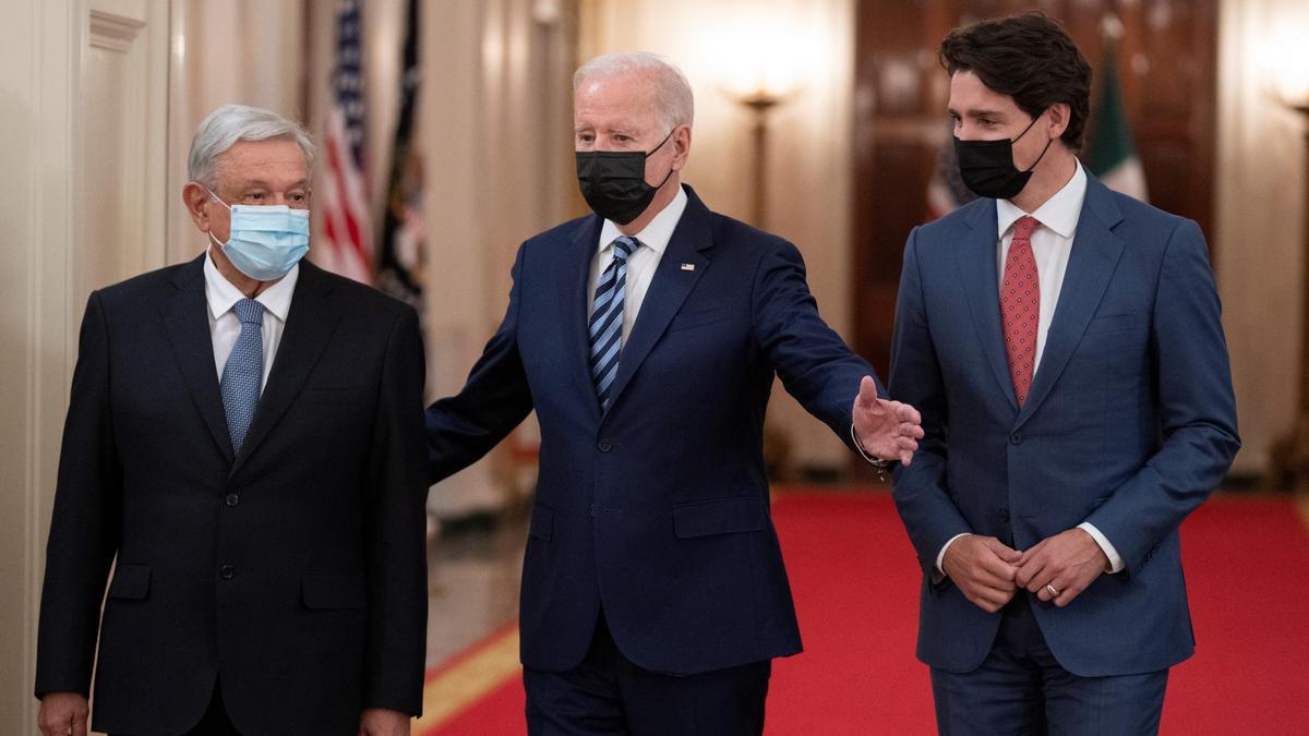 AMLO, Biden y Trudeau.