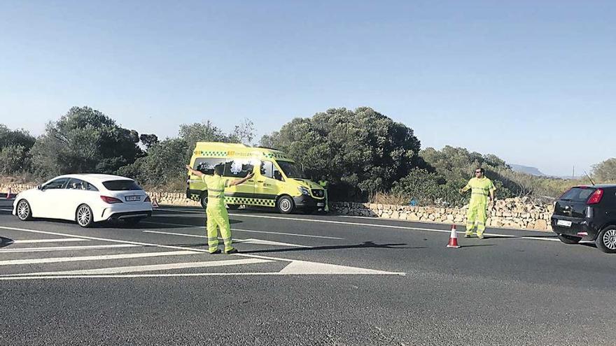 Motorista herido en sa Torre