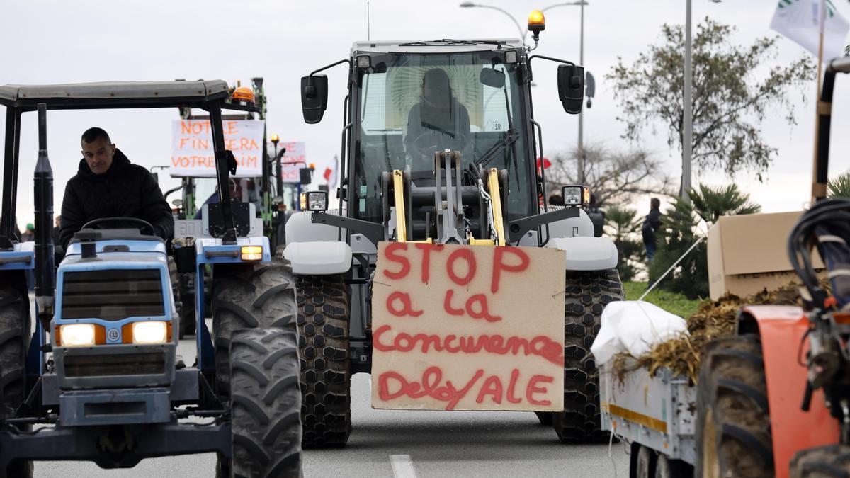 Una protesta de agricultores franceses.