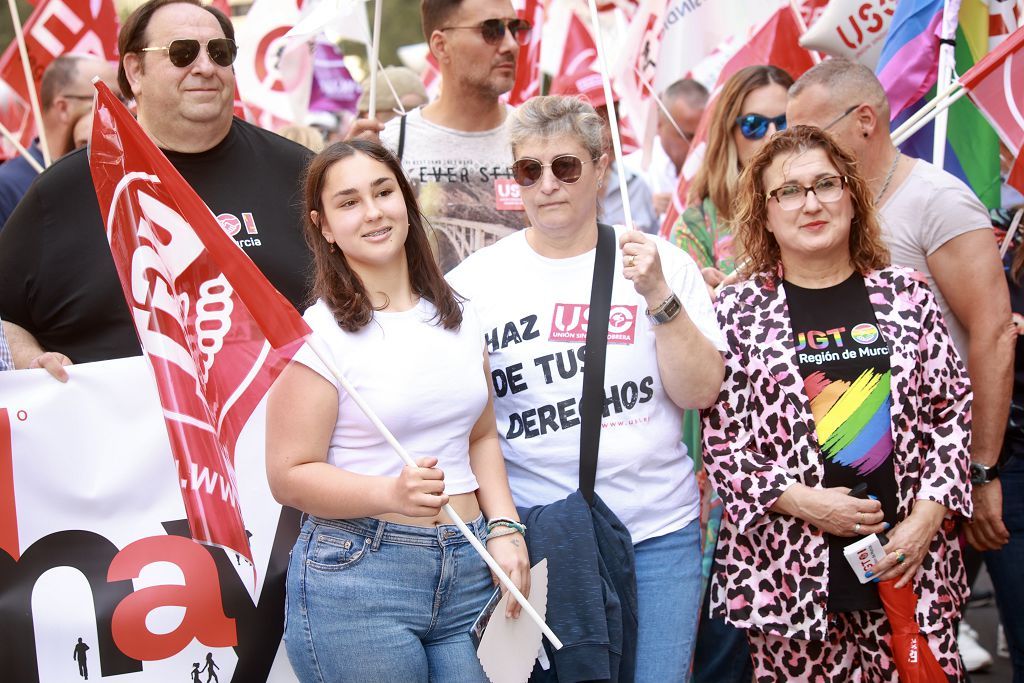 Todas las imágenes de la manifestación del 1 de Mayo en Murcia