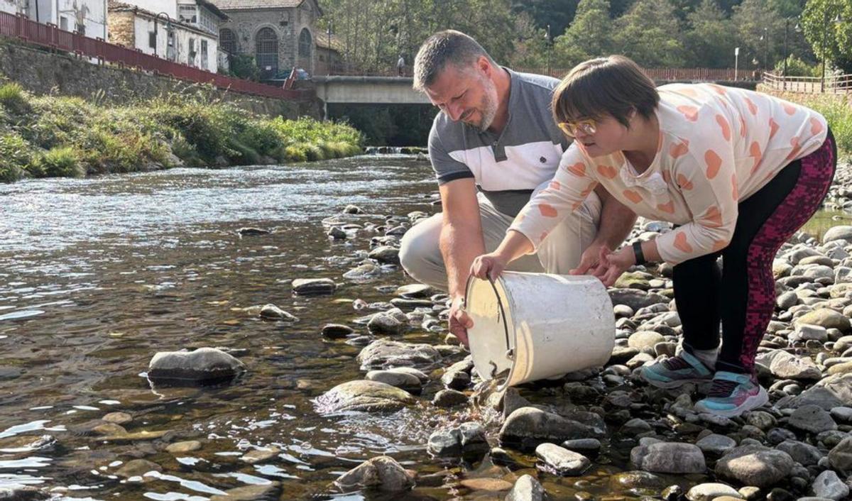 Suelta de 20.000 alevines en Cangas
