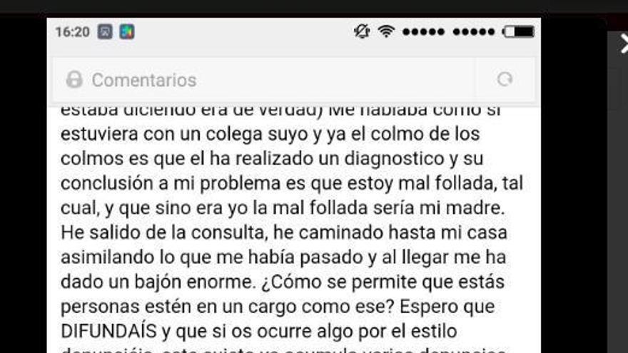 El médico que diagnosticó a una paciente no estar &quot;bien follada&quot; vuelve a la consulta en Murcia