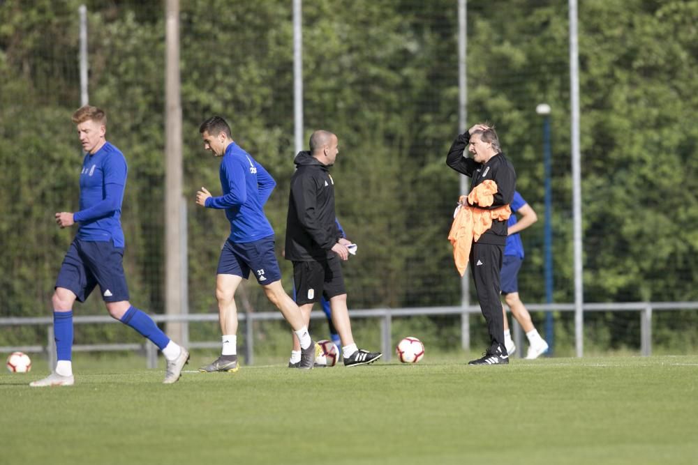 Primer día de Egea en el Oviedo tras su vuelta.