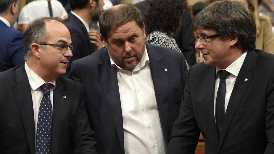 Turull, Junqueras y Puigdemont, en un a foto de archivo.