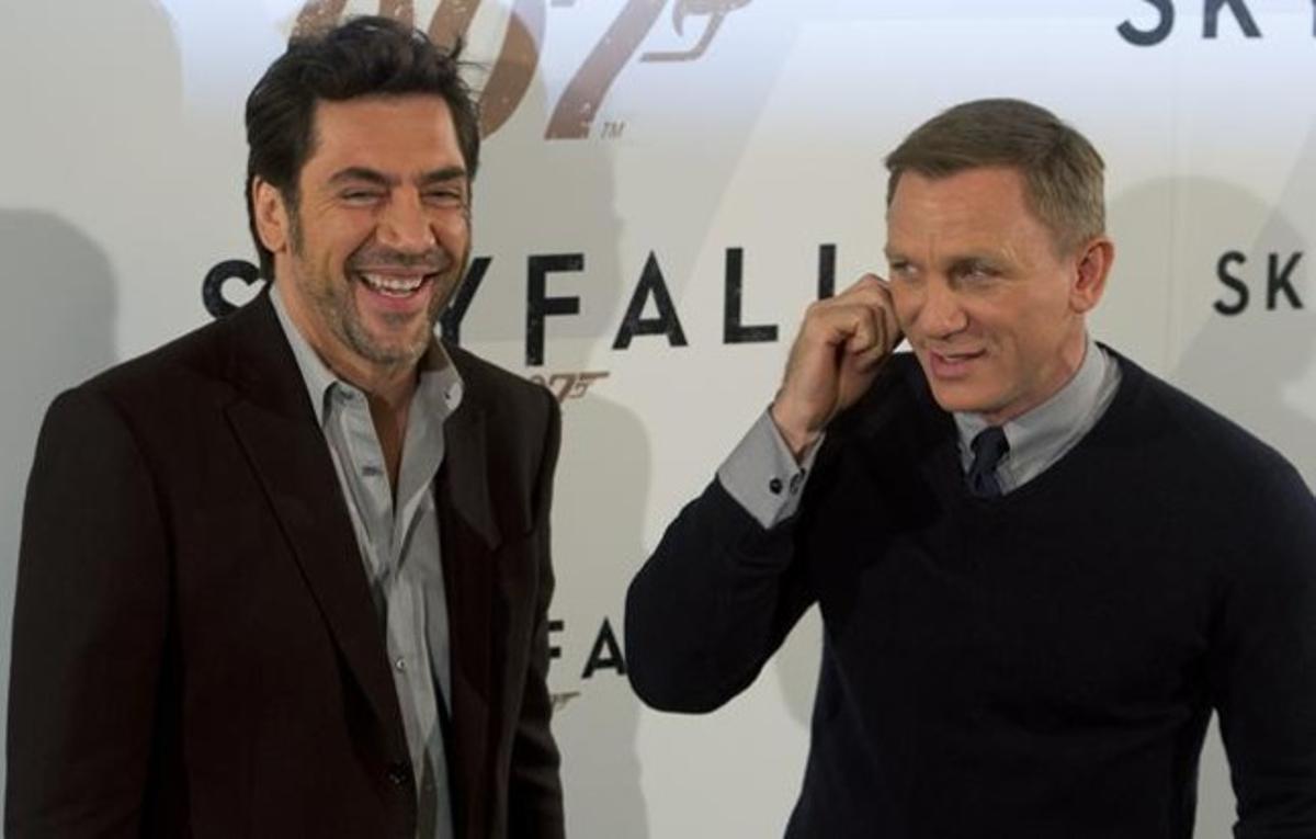 Javier Bardem i Daniel Craig, dilluns, a Madrid. Javier Bardem i Daniel Craig, dilluns, a Madrid.