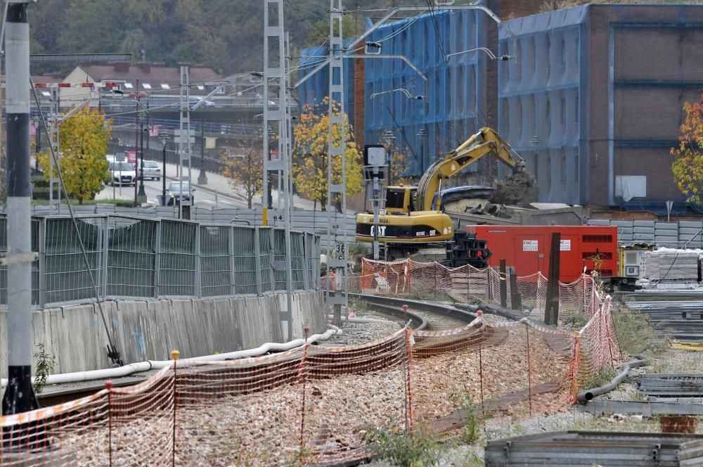 Las obras del soterramiento de Langreo.