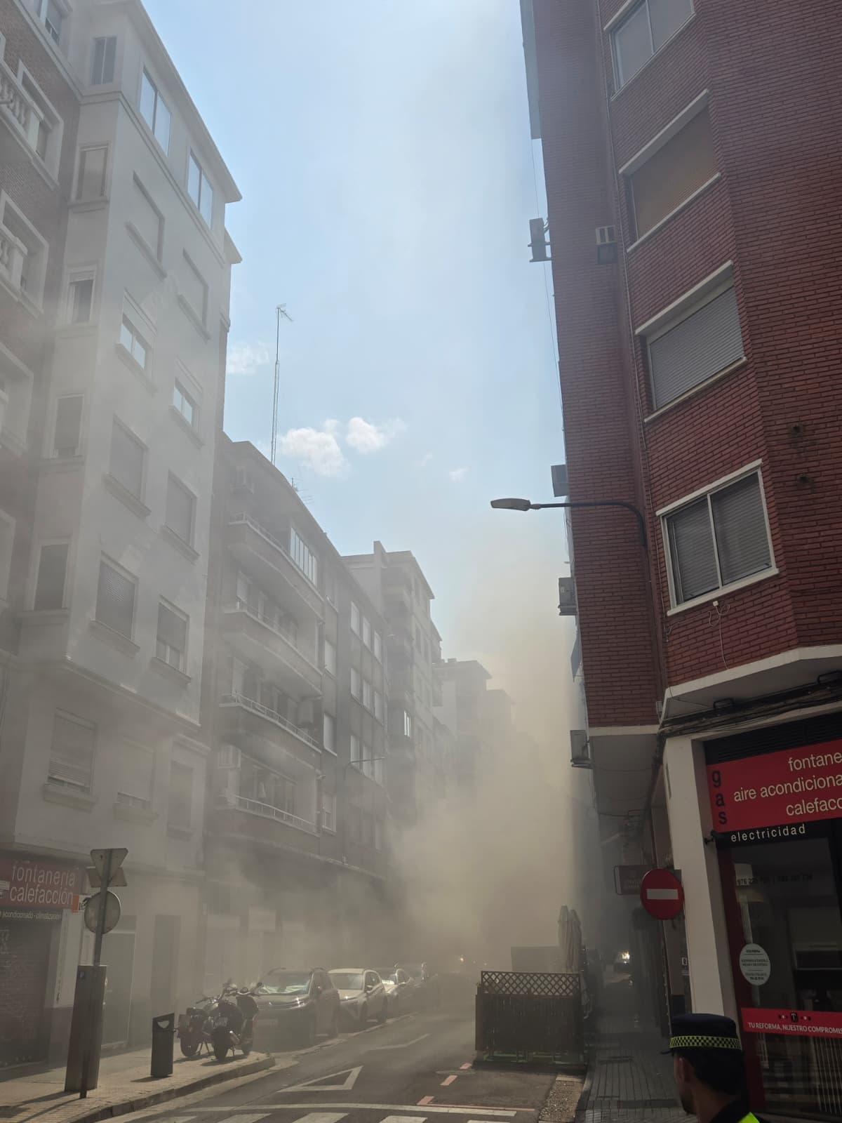 Incendio en el centro de Zaragoza.