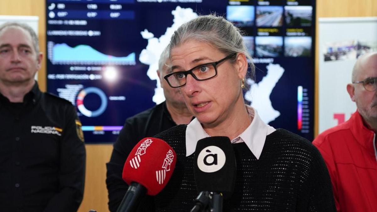 Irene Rodríguez, este sábado tras la reunión del Cecopi.