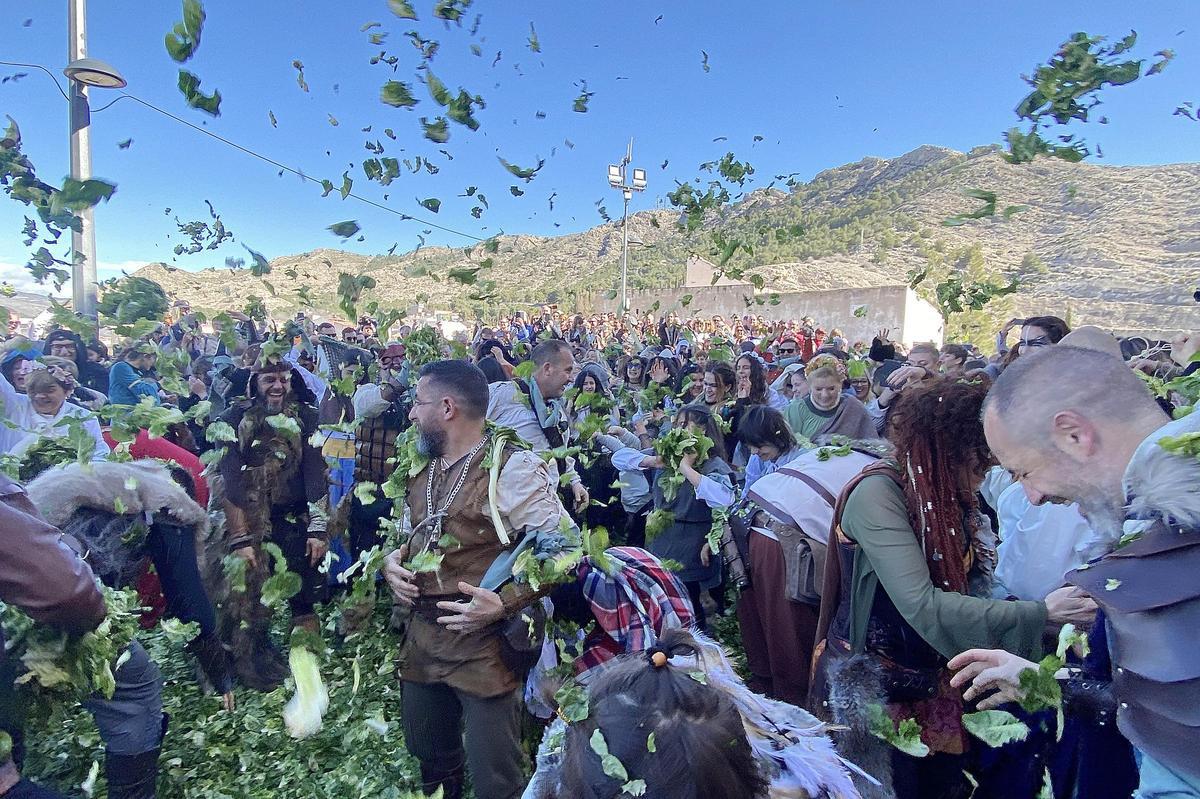 Lechugas al cielo para una batalla campal en Villena