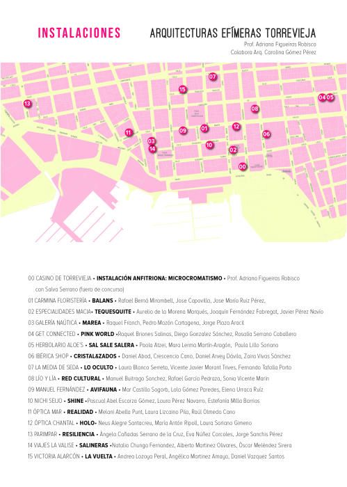 Alumnos de arquitectura de la UA han diseñado y realizado 15 montajes de arquitecturas efímeras en comercios del centro del casco urbano