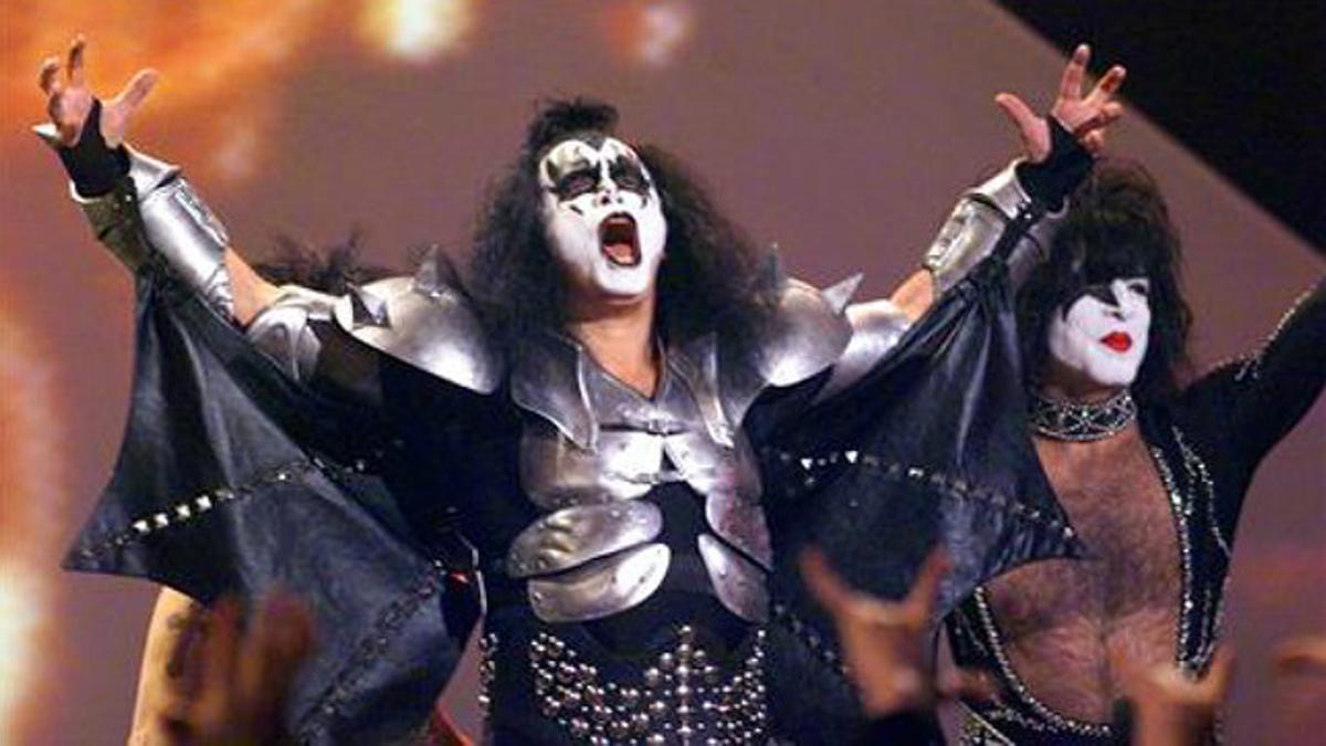 Grupo de rock Kiss, en un concierto en Los Ángeles.