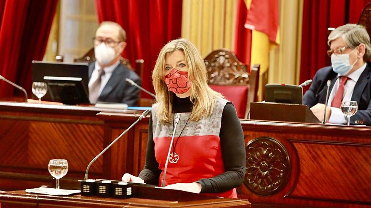 La consellera de Salud, Patricia Gómez, durante su comparecencia de ayer en el Parlament.