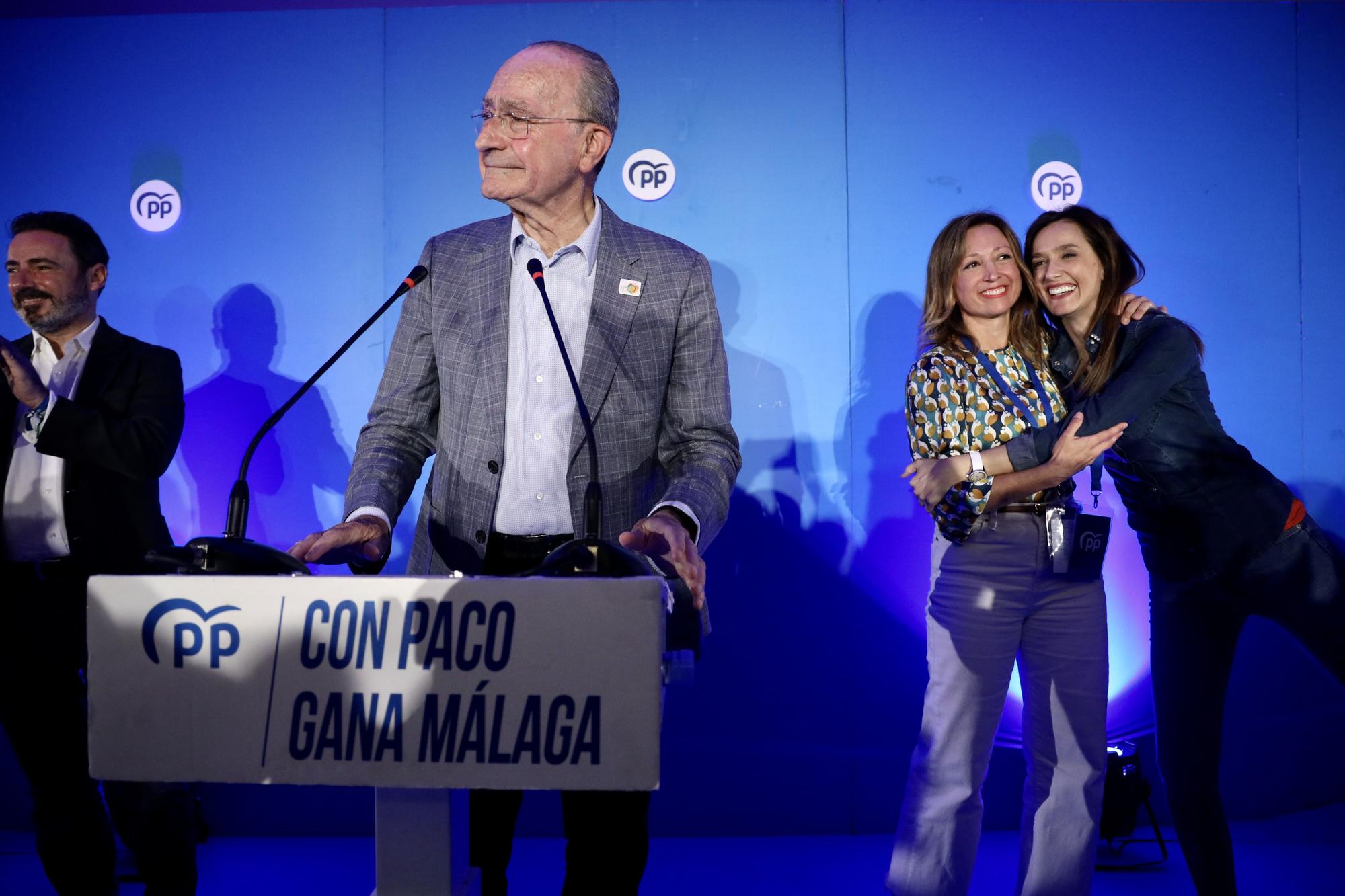 El PP de Málaga celebra la victoria de Paco de la Torre el 28M