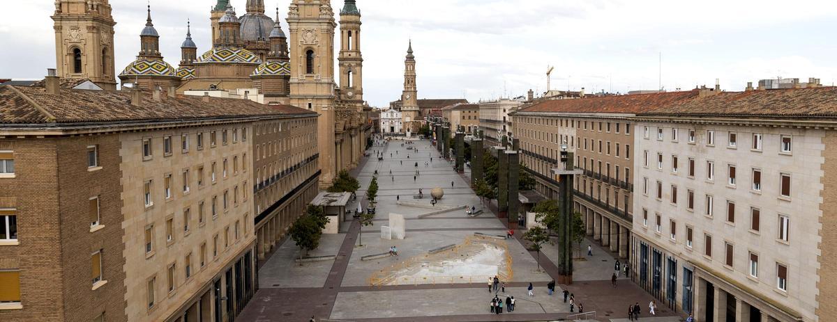 La plaza del Pilar se someterá en los próximos meses a una nueva ordenación urbanística.