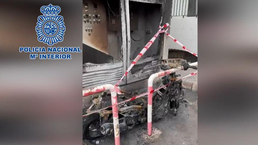 Detenido un joven por quemar el ciclomotor de un conocido en Lanzarote