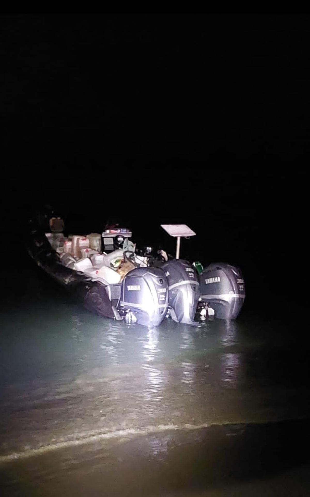 Narcolancha con petacas intervenida hace un mes en Guadalmar.