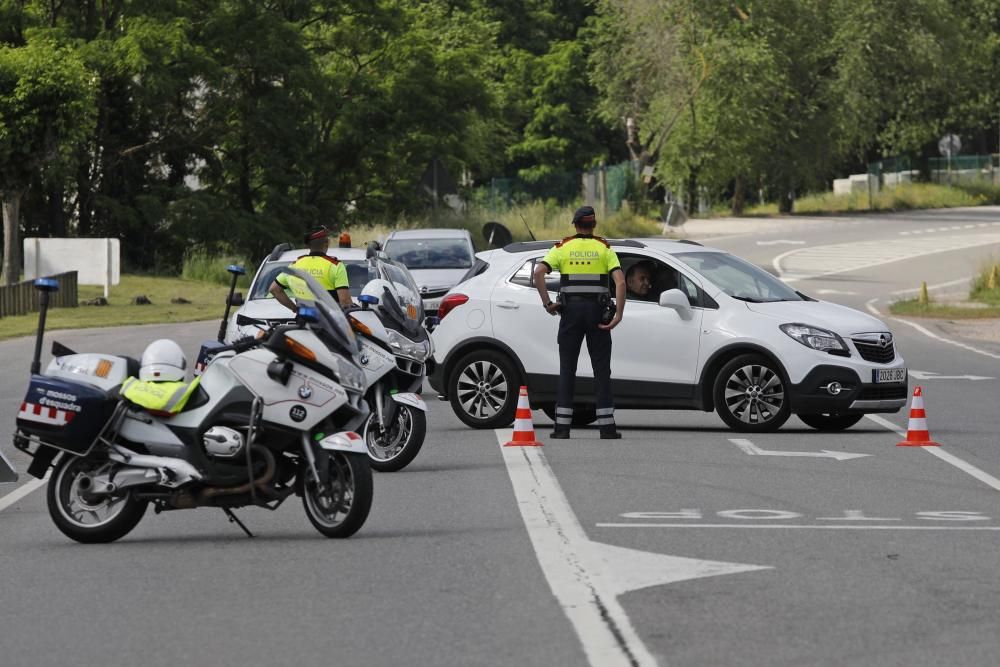 Accident de trànsit a l'N-II a Sant Julià de Ramis