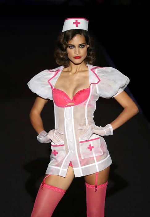 A model presents a creation from Andres Sarda's ...