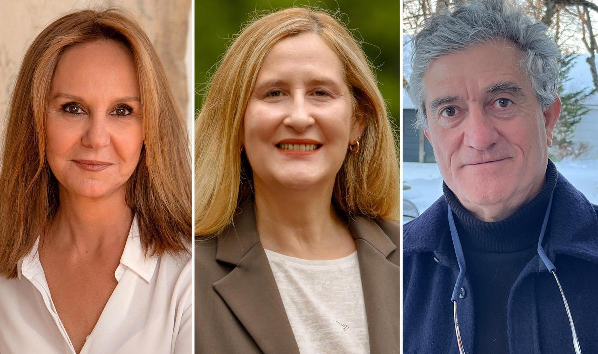 Las escritoras María Dueñas y Luz Gabás, y el periodista Guillermo Fesser.