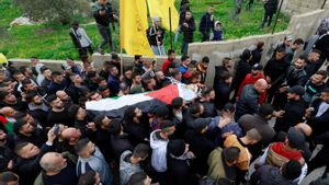 Funeral of Palestinian, who was shot dead by Israeli forces during a clash, near Jenin