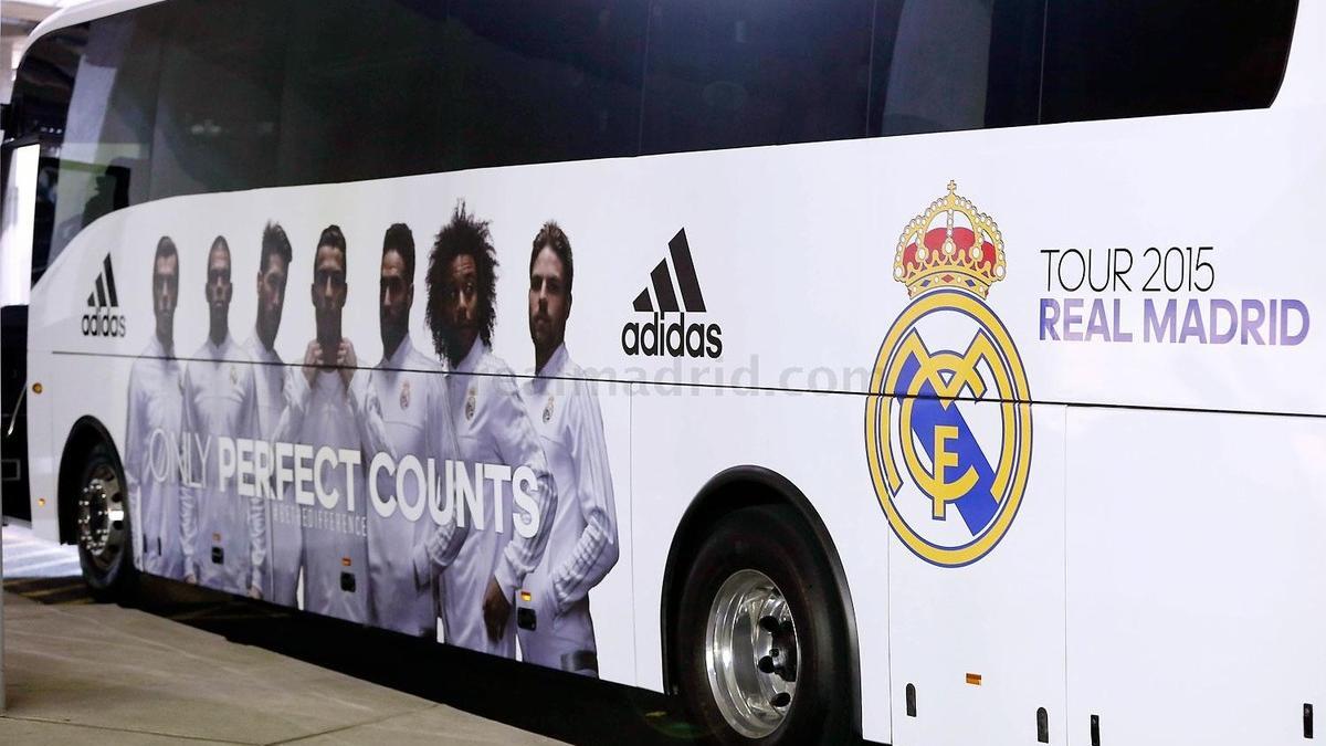 Imagen del autobús del Real Madrid.