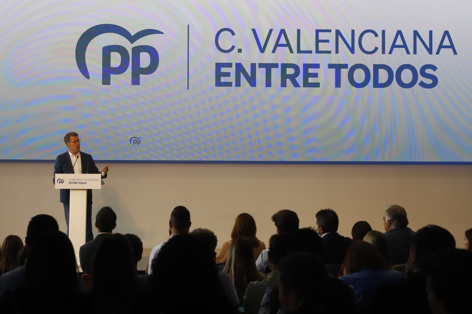 Núñez Feijóo, Mazón y Catalá en el acto del PP en la Marina de València